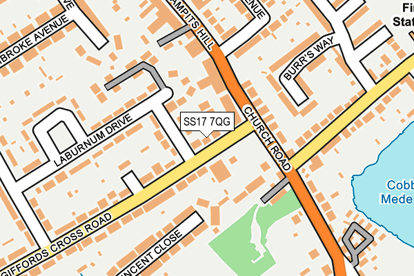 SS17 7QG map - OS OpenMap – Local (Ordnance Survey)