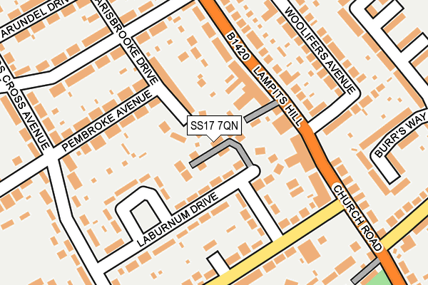 SS17 7QN map - OS OpenMap – Local (Ordnance Survey)