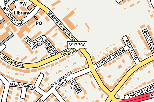 SS17 7QS map - OS OpenMap – Local (Ordnance Survey)