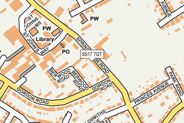 SS17 7QT map - OS OpenMap – Local (Ordnance Survey)