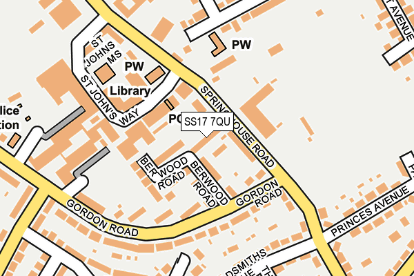 SS17 7QU map - OS OpenMap – Local (Ordnance Survey)