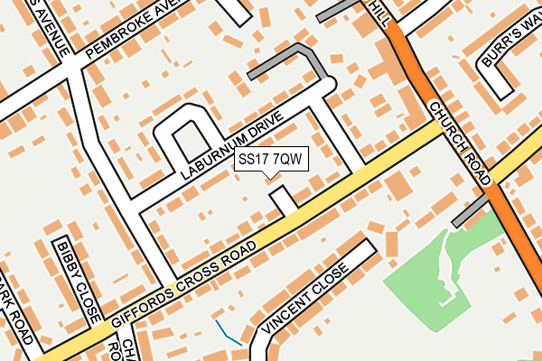 SS17 7QW map - OS OpenMap – Local (Ordnance Survey)