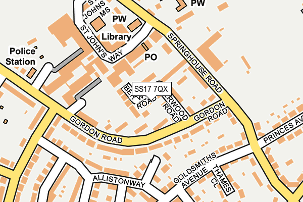 SS17 7QX map - OS OpenMap – Local (Ordnance Survey)