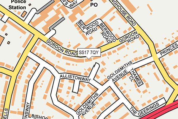 SS17 7QY map - OS OpenMap – Local (Ordnance Survey)