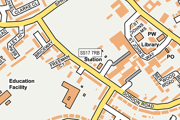 SS17 7RB map - OS OpenMap – Local (Ordnance Survey)