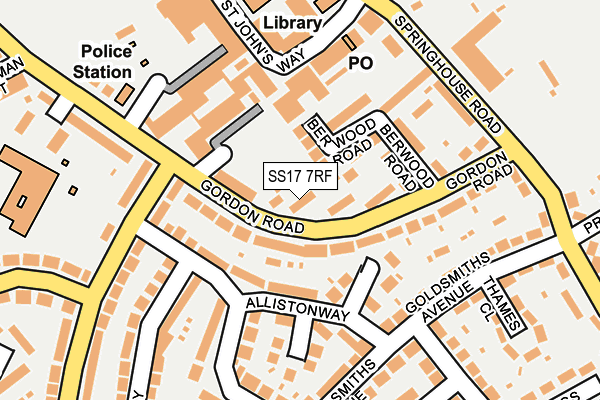 SS17 7RF map - OS OpenMap – Local (Ordnance Survey)