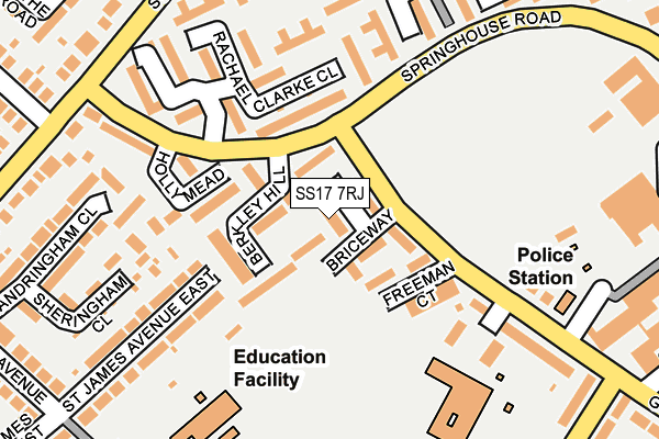 SS17 7RJ map - OS OpenMap – Local (Ordnance Survey)