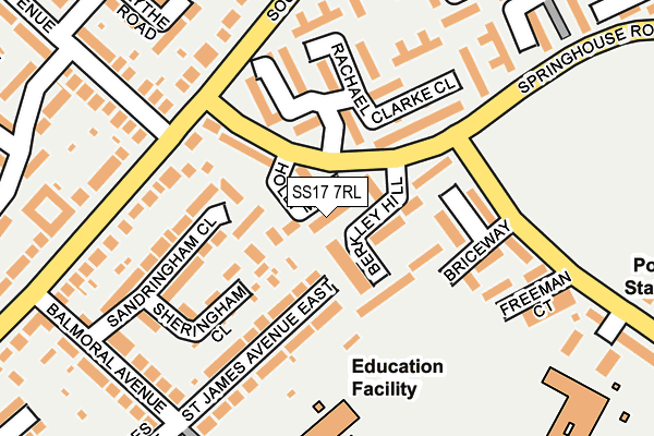 SS17 7RL map - OS OpenMap – Local (Ordnance Survey)