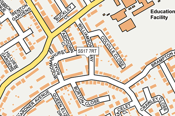 SS17 7RT map - OS OpenMap – Local (Ordnance Survey)