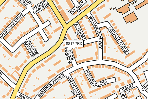 SS17 7RX map - OS OpenMap – Local (Ordnance Survey)