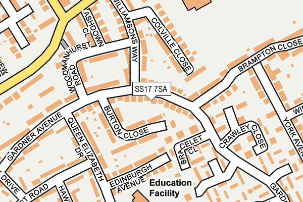 SS17 7SA map - OS OpenMap – Local (Ordnance Survey)