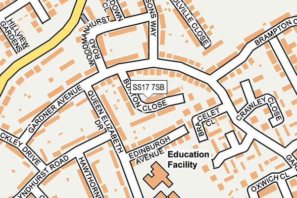 SS17 7SB map - OS OpenMap – Local (Ordnance Survey)