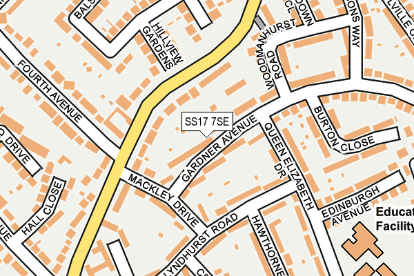 SS17 7SE map - OS OpenMap – Local (Ordnance Survey)