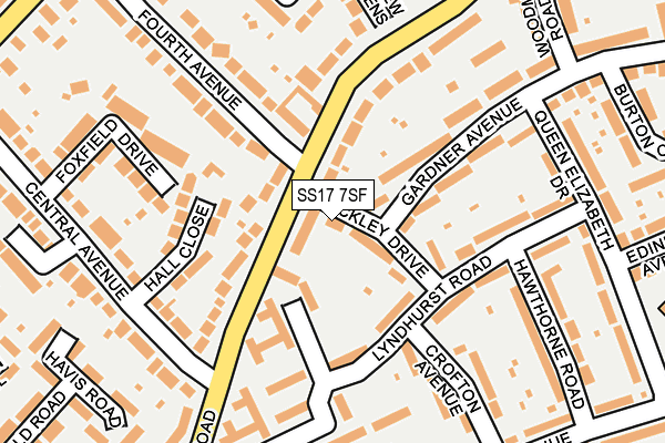 SS17 7SF map - OS OpenMap – Local (Ordnance Survey)