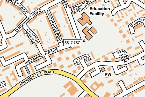 SS17 7SG map - OS OpenMap – Local (Ordnance Survey)