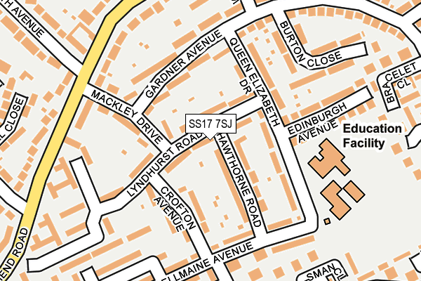 SS17 7SJ map - OS OpenMap – Local (Ordnance Survey)