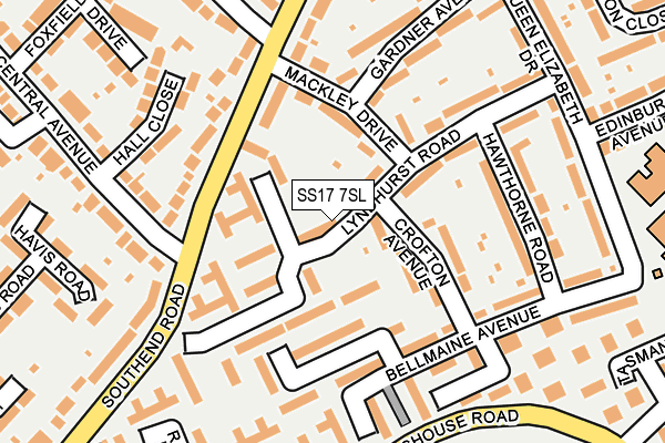 SS17 7SL map - OS OpenMap – Local (Ordnance Survey)