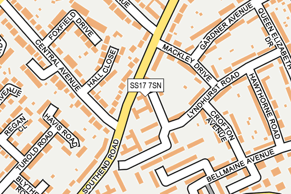 SS17 7SN map - OS OpenMap – Local (Ordnance Survey)