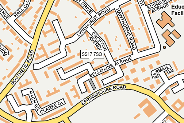 SS17 7SQ map - OS OpenMap – Local (Ordnance Survey)