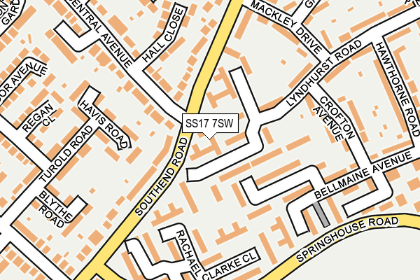 SS17 7SW map - OS OpenMap – Local (Ordnance Survey)