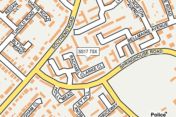 SS17 7SX map - OS OpenMap – Local (Ordnance Survey)