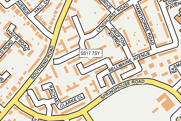 SS17 7SY map - OS OpenMap – Local (Ordnance Survey)