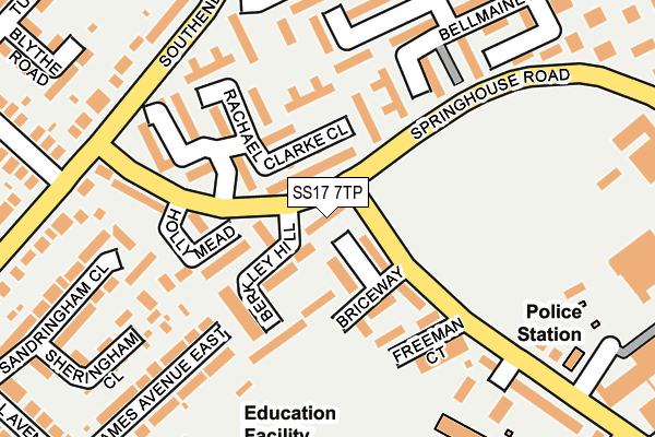 SS17 7TP map - OS OpenMap – Local (Ordnance Survey)