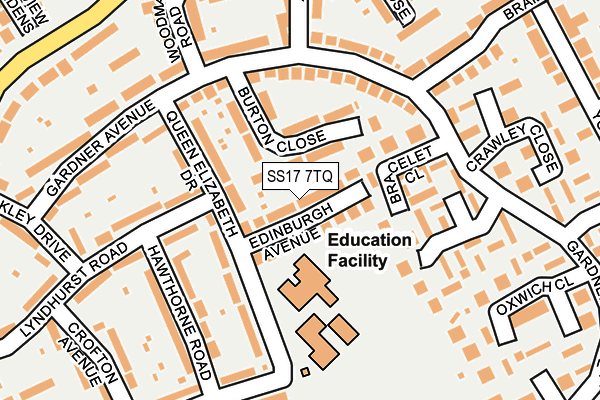 SS17 7TQ map - OS OpenMap – Local (Ordnance Survey)