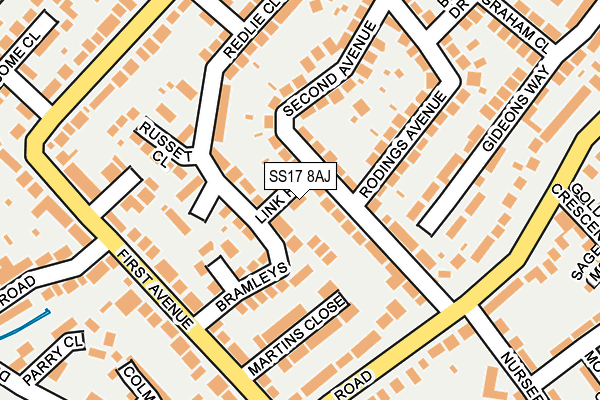 SS17 8AJ map - OS OpenMap – Local (Ordnance Survey)