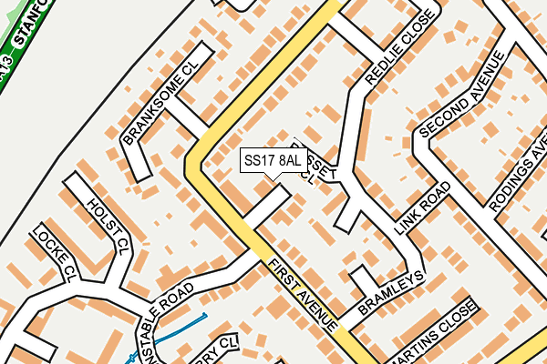 SS17 8AL map - OS OpenMap – Local (Ordnance Survey)