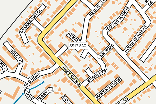 SS17 8AQ map - OS OpenMap – Local (Ordnance Survey)