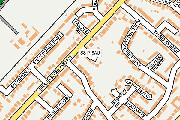 SS17 8AU map - OS OpenMap – Local (Ordnance Survey)