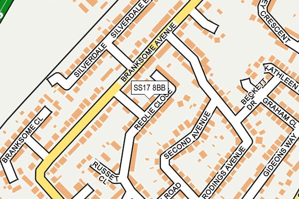 SS17 8BB map - OS OpenMap – Local (Ordnance Survey)