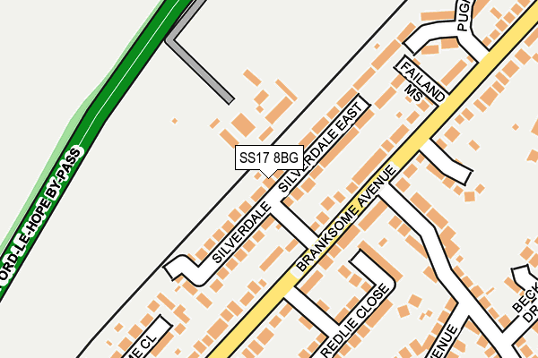 SS17 8BG map - OS OpenMap – Local (Ordnance Survey)