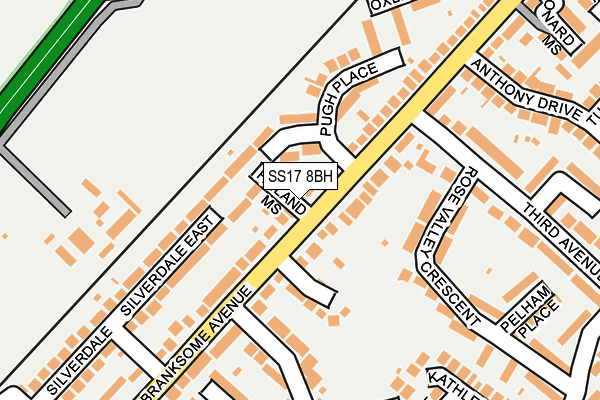 SS17 8BH map - OS OpenMap – Local (Ordnance Survey)