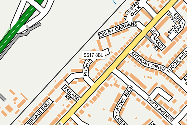 SS17 8BL map - OS OpenMap – Local (Ordnance Survey)