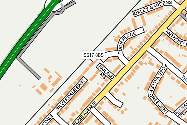 SS17 8BS map - OS OpenMap – Local (Ordnance Survey)