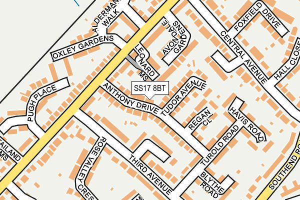 SS17 8BT map - OS OpenMap – Local (Ordnance Survey)