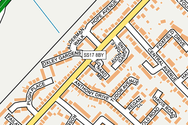 SS17 8BY map - OS OpenMap – Local (Ordnance Survey)