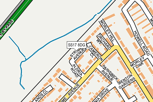 SS17 8DG map - OS OpenMap – Local (Ordnance Survey)