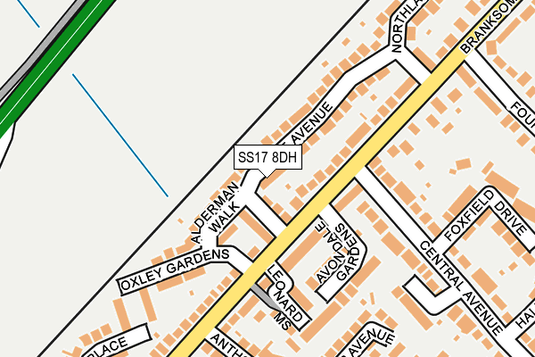 SS17 8DH map - OS OpenMap – Local (Ordnance Survey)