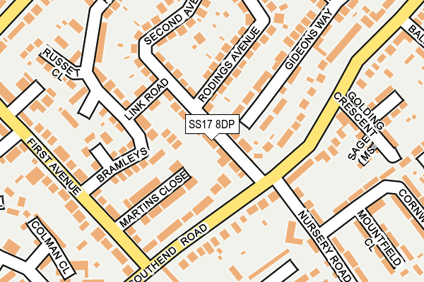 SS17 8DP map - OS OpenMap – Local (Ordnance Survey)