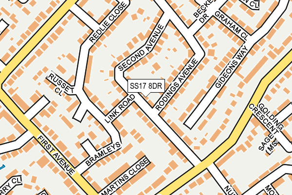 SS17 8DR map - OS OpenMap – Local (Ordnance Survey)