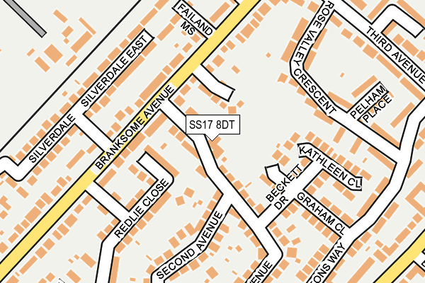 SS17 8DT map - OS OpenMap – Local (Ordnance Survey)