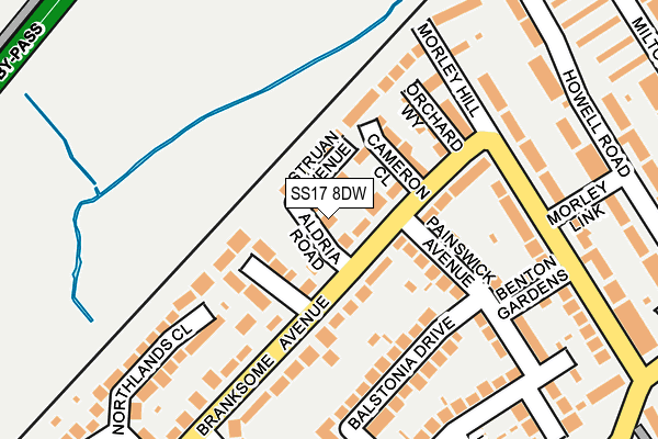 SS17 8DW map - OS OpenMap – Local (Ordnance Survey)