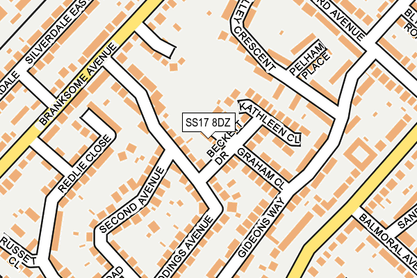 SS17 8DZ map - OS OpenMap – Local (Ordnance Survey)