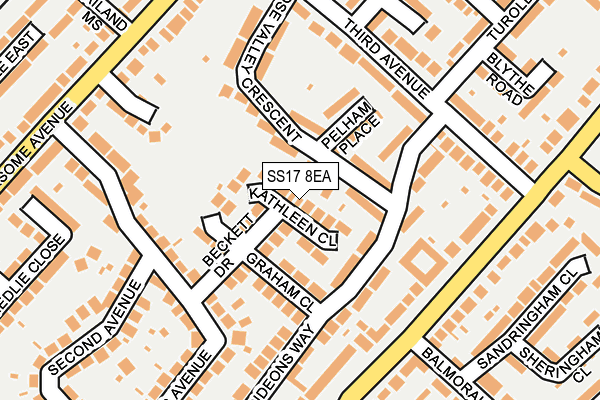 SS17 8EA map - OS OpenMap – Local (Ordnance Survey)
