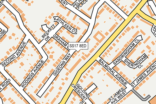 SS17 8ED map - OS OpenMap – Local (Ordnance Survey)