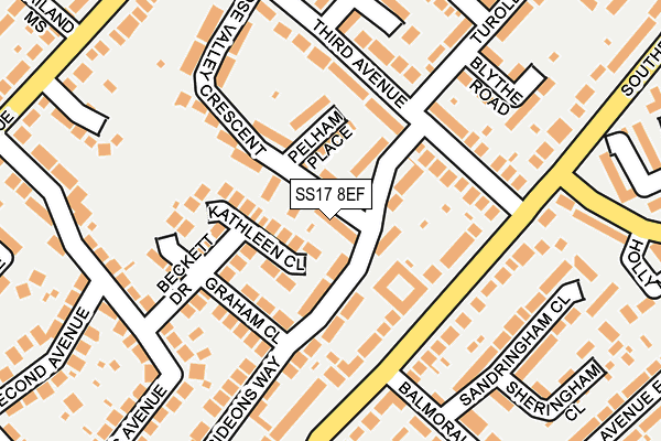 SS17 8EF map - OS OpenMap – Local (Ordnance Survey)