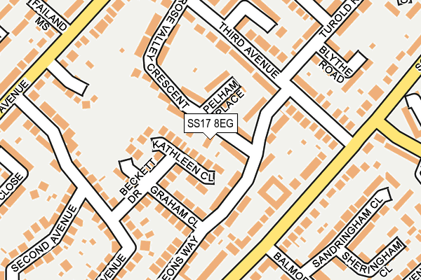 SS17 8EG map - OS OpenMap – Local (Ordnance Survey)
